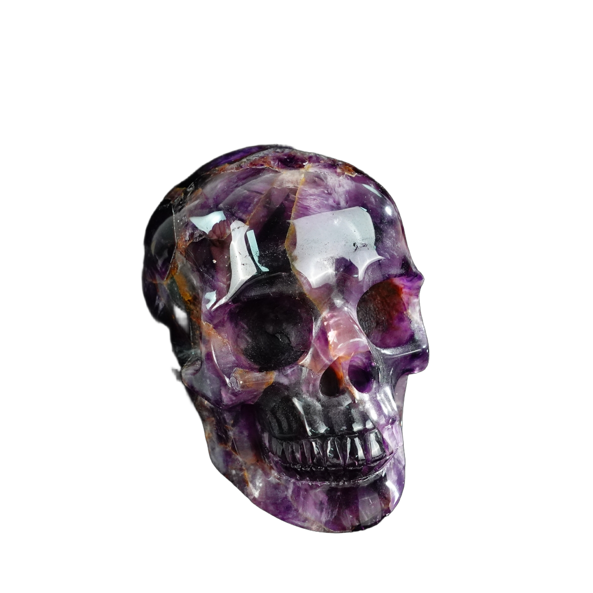 4.5" Amethyst Crystal Skull Carving - Unique Piece #AM01