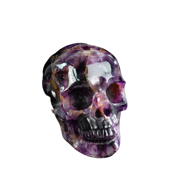4.5" Amethyst Crystal Skull Carving - Unique Piece #AM01 - alternate view