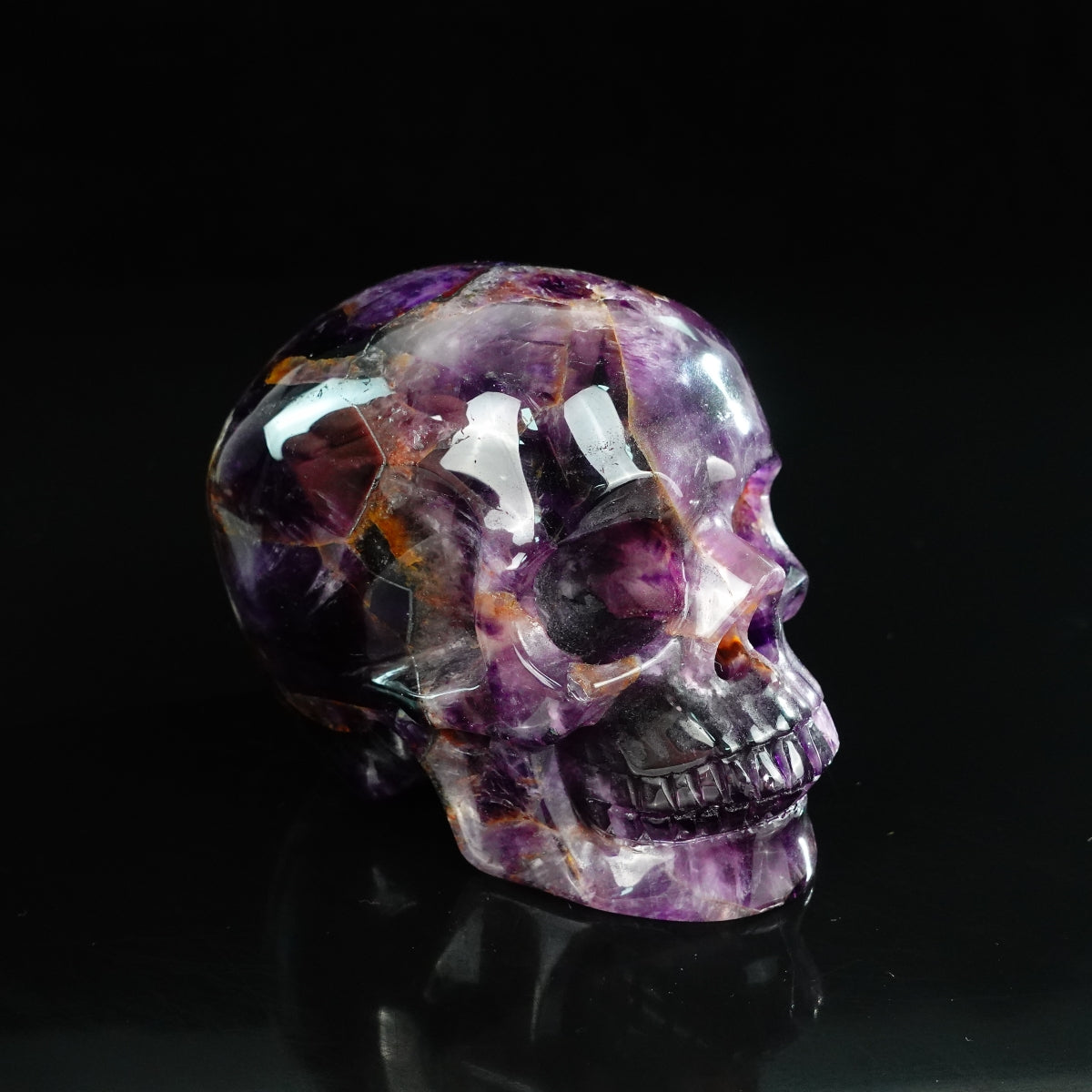 4.5" Amethyst Crystal Skull Carving - Unique Piece #AM01