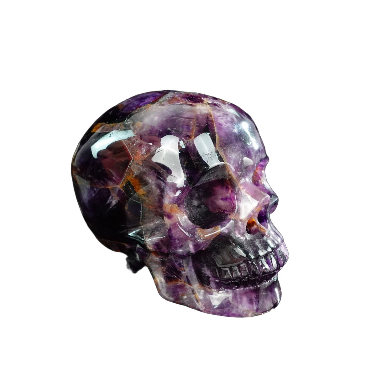 4.5" Amethyst Crystal Skull Carving - Unique Piece #AM01