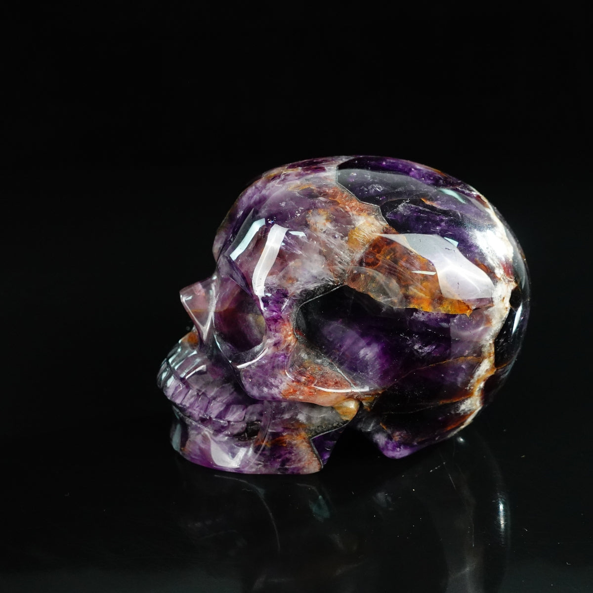 4.5" Amethyst Crystal Skull Carving - Unique Piece #AM01