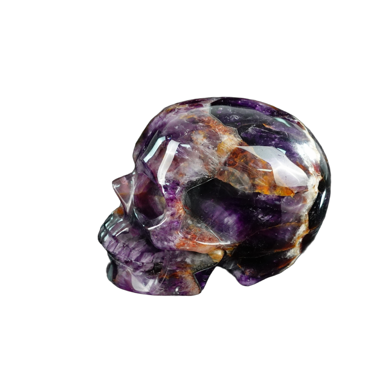 4.5" Amethyst Crystal Skull Carving - Unique Piece #AM01