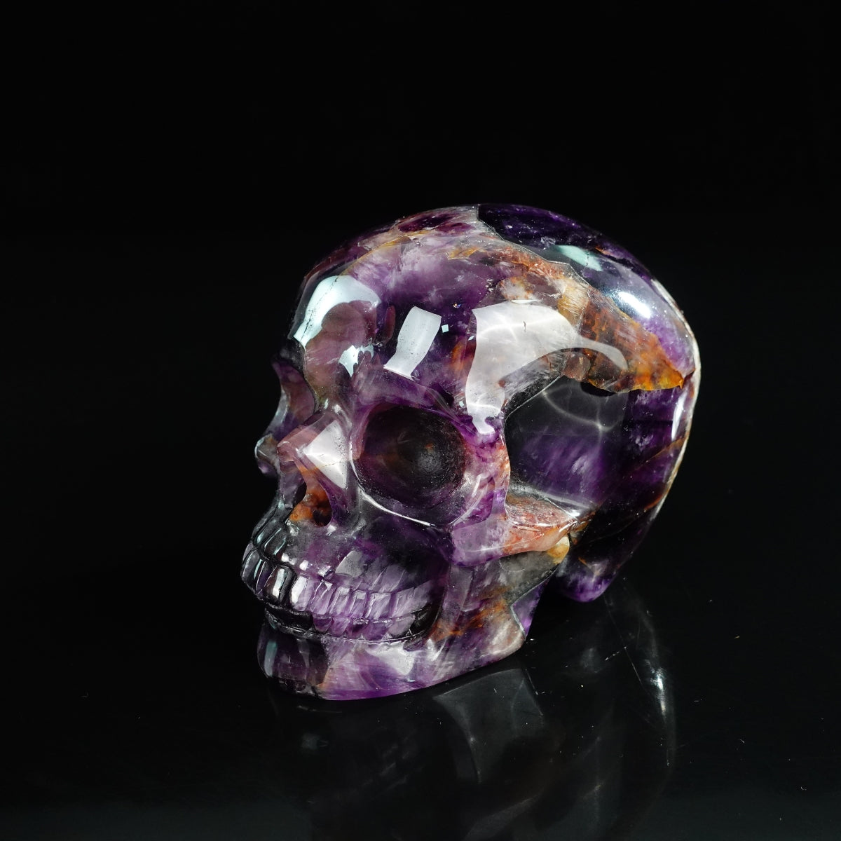 4.5" Amethyst Crystal Skull Carving - Unique Piece #AM01