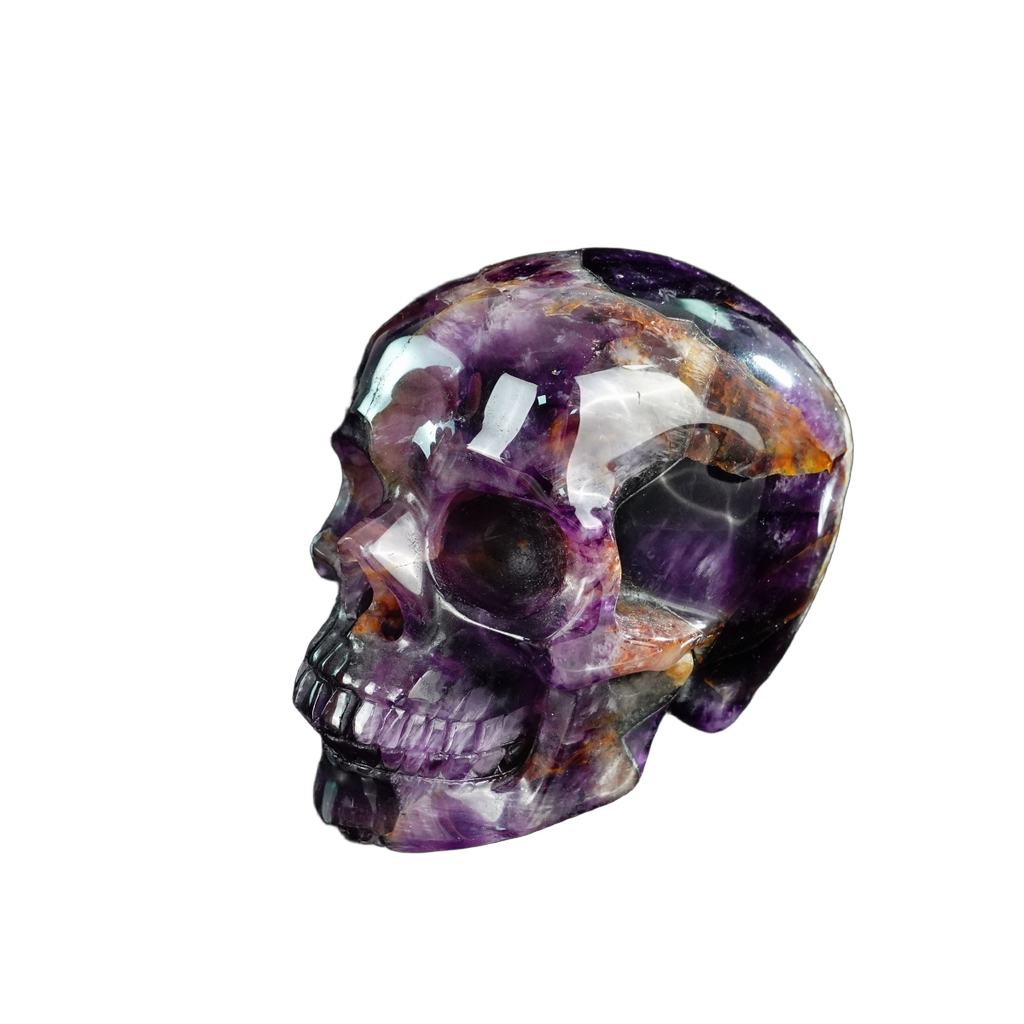 4.5" Amethyst Crystal Skull Carving - Unique Piece #AM01