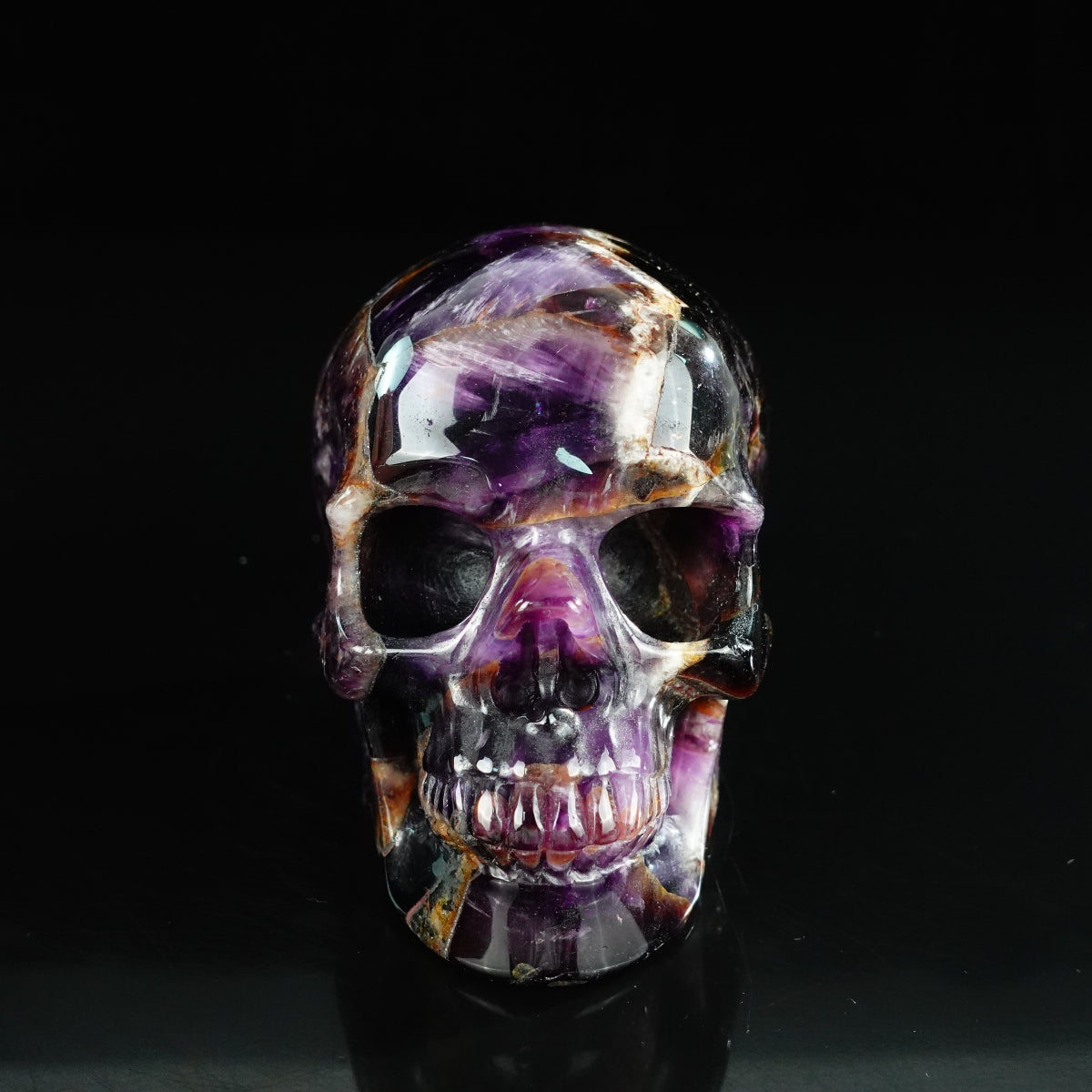 4.5" Amethyst Crystal Skull Carving - Unique Piece #AM02