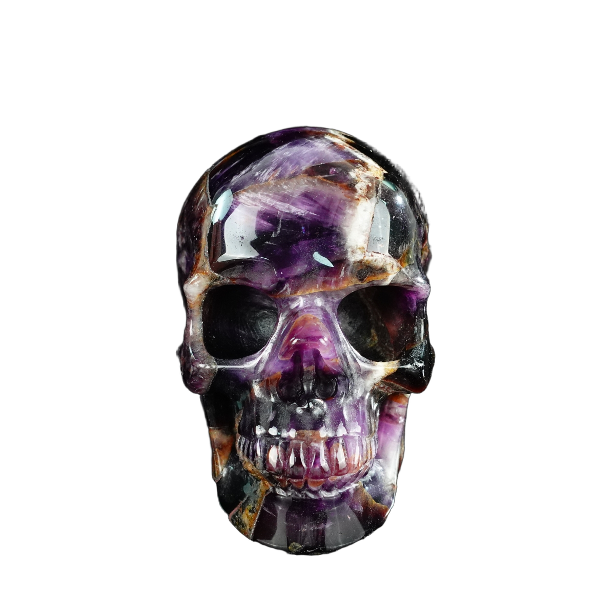 4.5" Amethyst Crystal Skull Carving - Unique Piece #AM02
