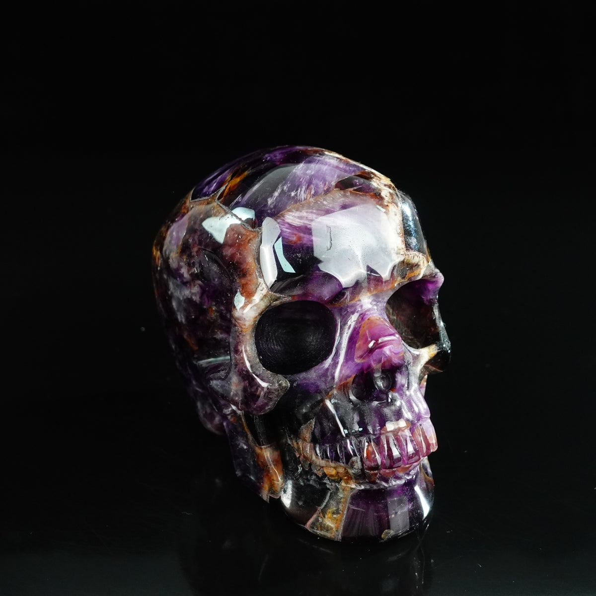 4.5" Amethyst Crystal Skull Carving - Unique Piece #AM02