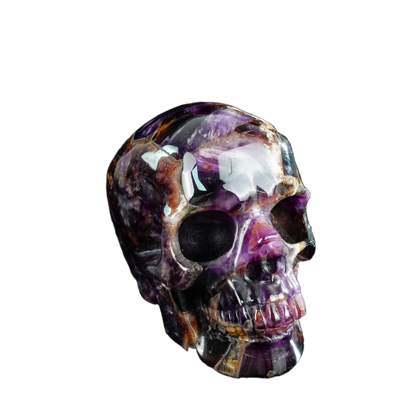 4.5" Amethyst Crystal Skull Carving - Unique Piece #AM02 - alternate view