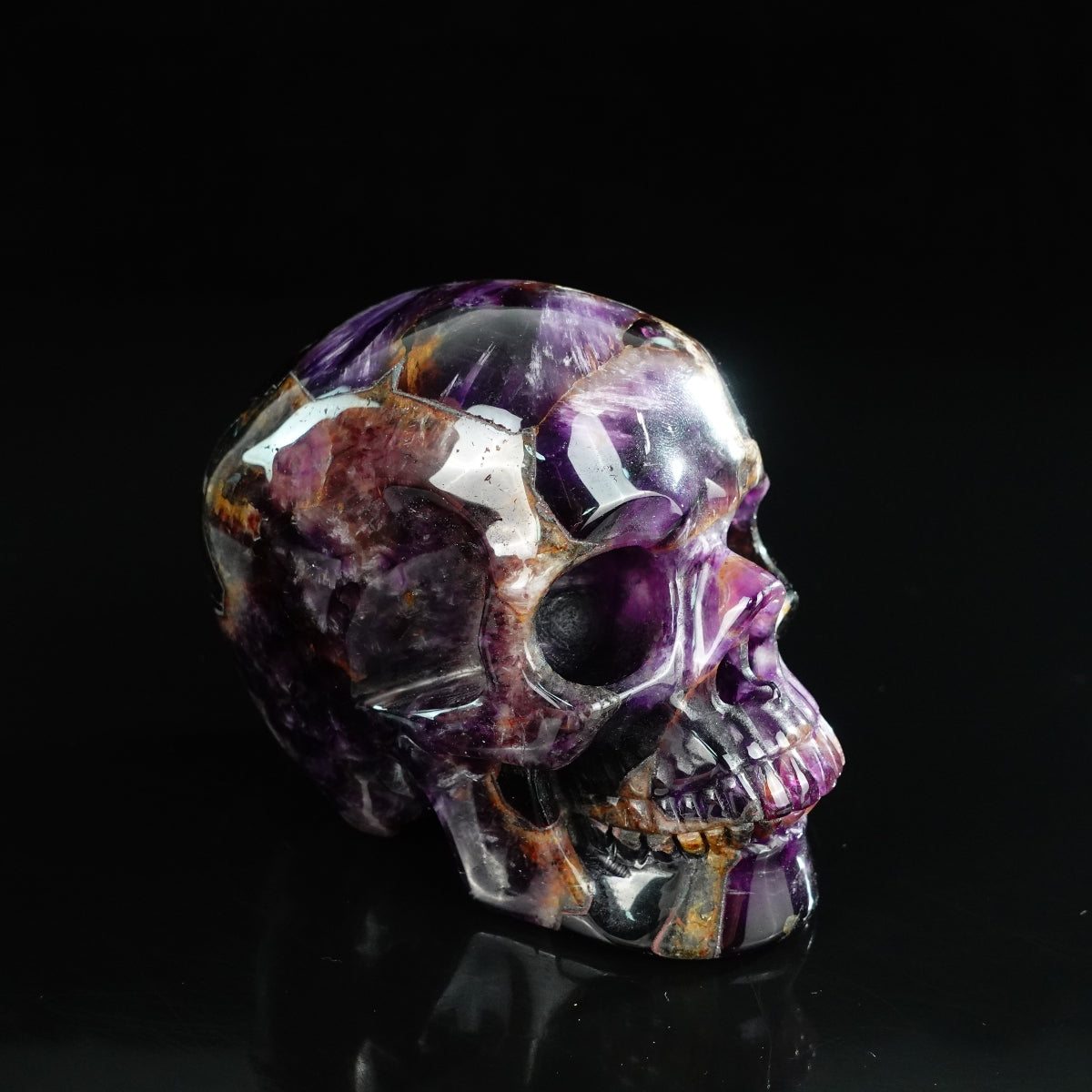4.5" Amethyst Crystal Skull Carving - Unique Piece #AM02