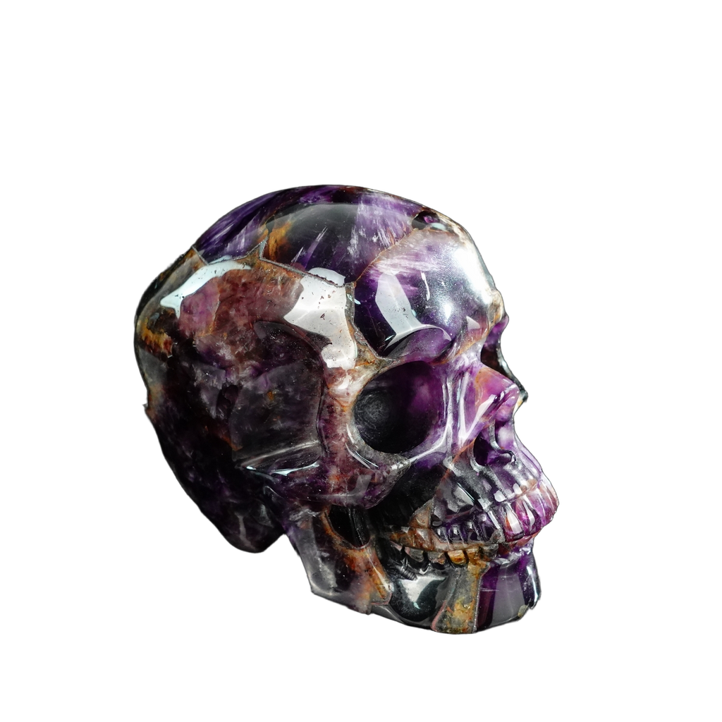 4.5" Amethyst Crystal Skull Carving - Unique Piece #AM02