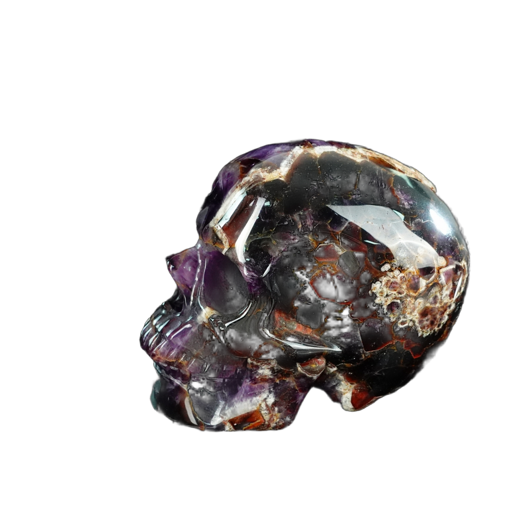 4.5" Amethyst Crystal Skull Carving - Unique Piece #AM02