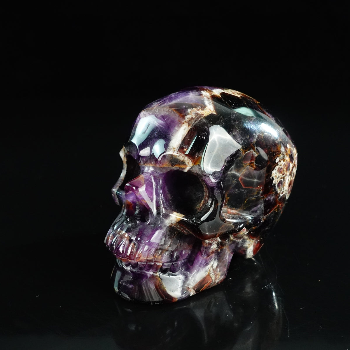 4.5" Amethyst Crystal Skull Carving - Unique Piece #AM02