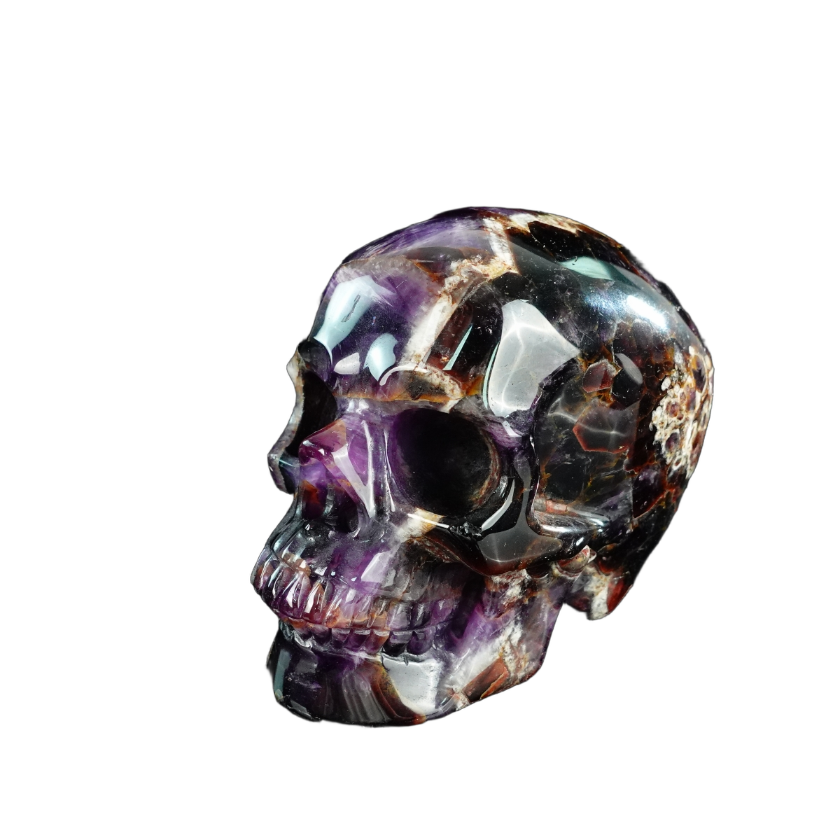 4.5" Amethyst Crystal Skull Carving - Unique Piece #AM02