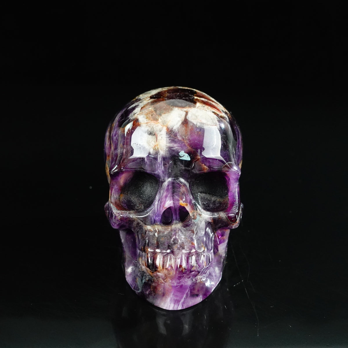 4.5" Amethyst Crystal Skull Carving - Unique Piece #AM03