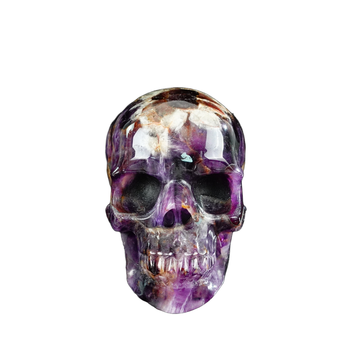 4.5" Amethyst Crystal Skull Carving - Unique Piece #AM03
