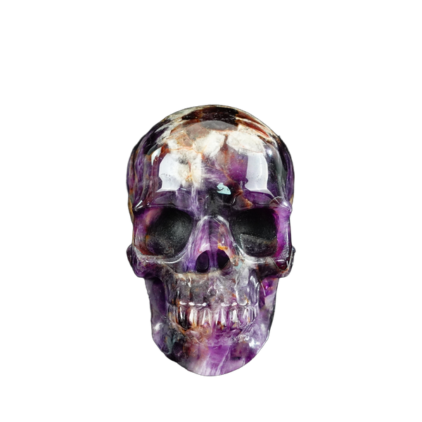 4.5" Amethyst Crystal Skull Carving - Unique Piece #AM03
