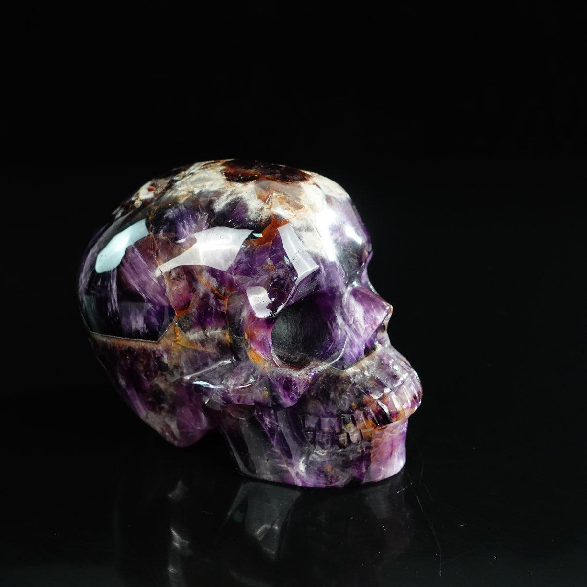 4.5" Amethyst Crystal Skull Carving - Unique Piece #AM03