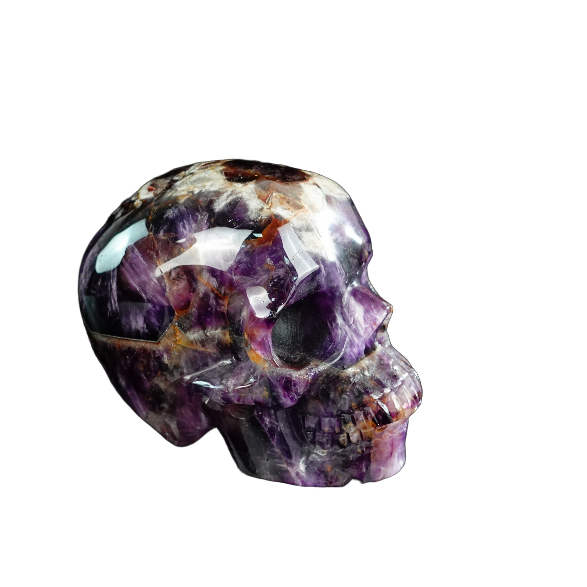 4.5" Amethyst Crystal Skull Carving - Unique Piece #AM03