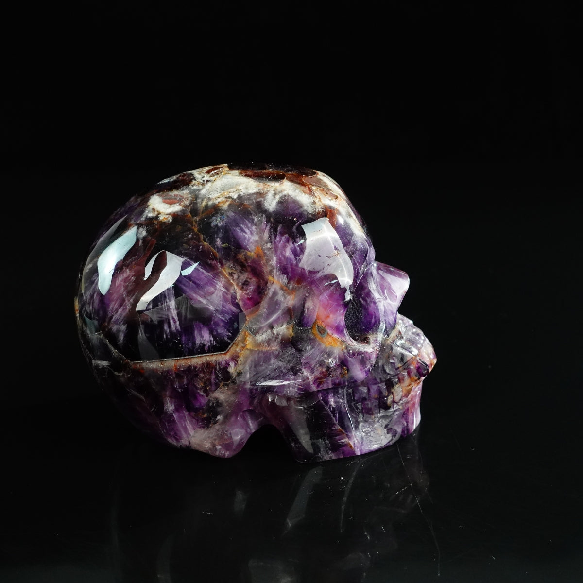 4.5" Amethyst Crystal Skull Carving - Unique Piece #AM03