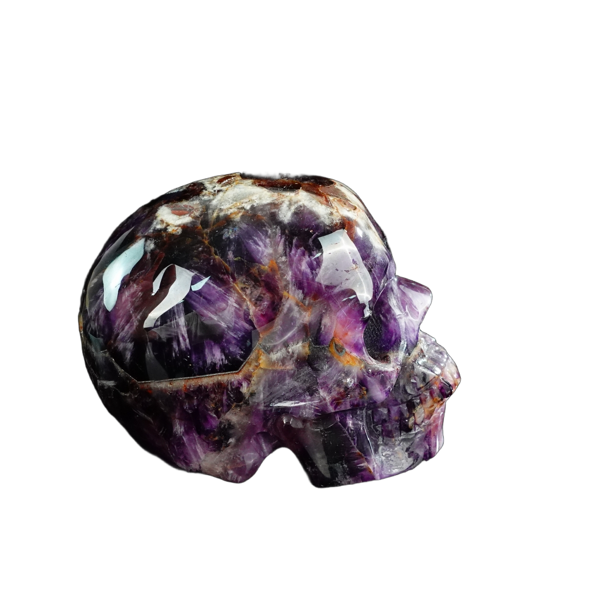 4.5" Amethyst Crystal Skull Carving - Unique Piece #AM03