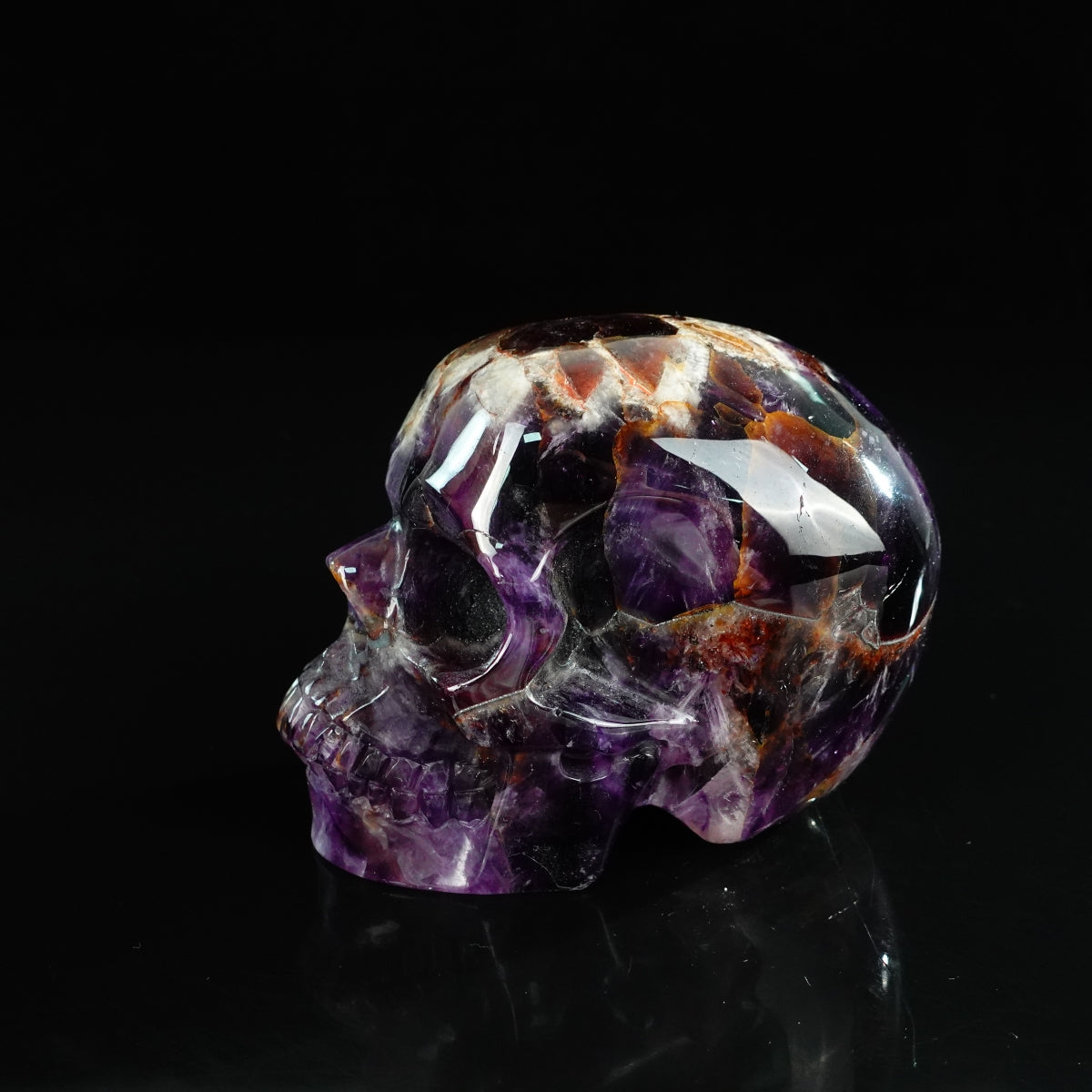 4.5" Amethyst Crystal Skull Carving - Unique Piece #AM03