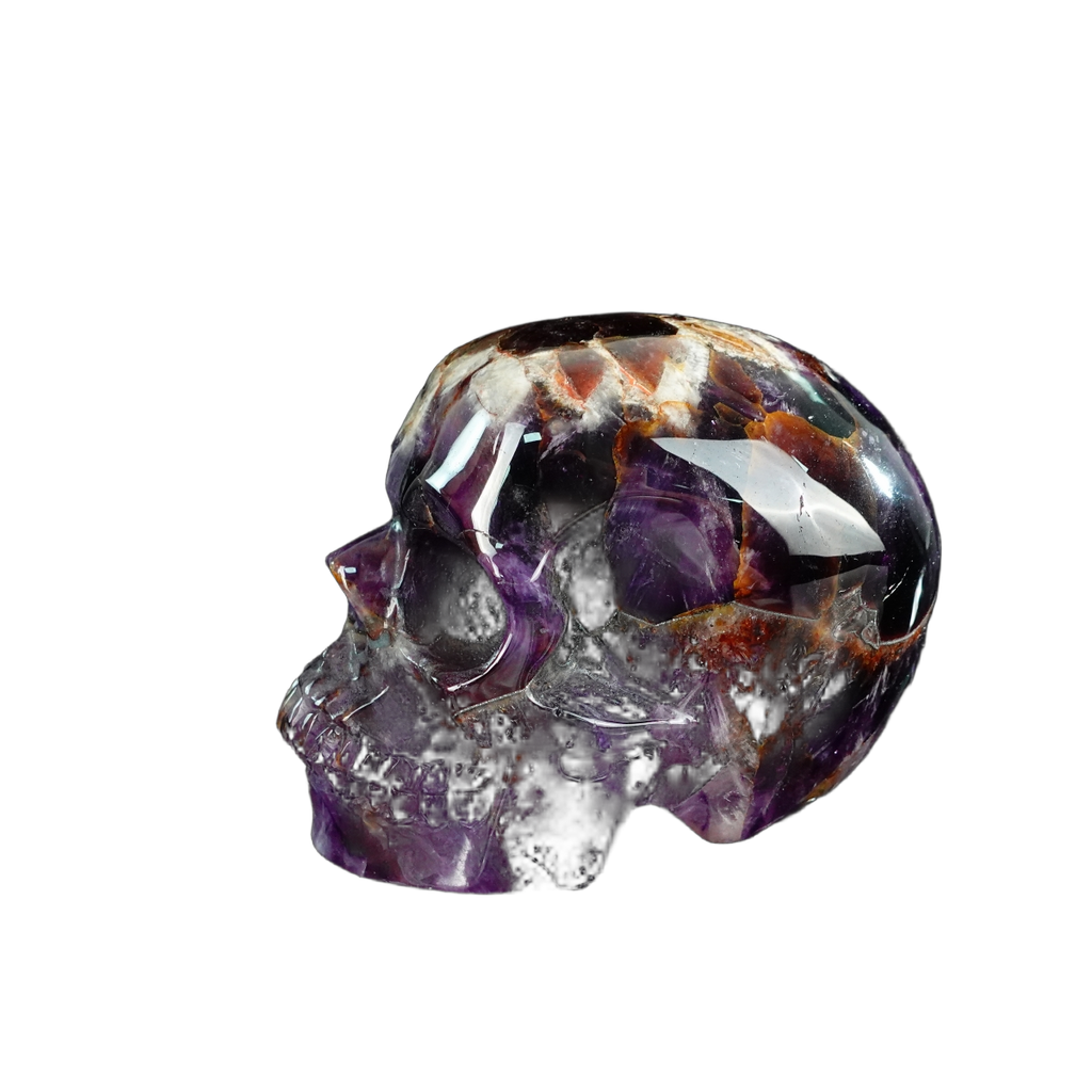 4.5" Amethyst Crystal Skull Carving - Unique Piece #AM03