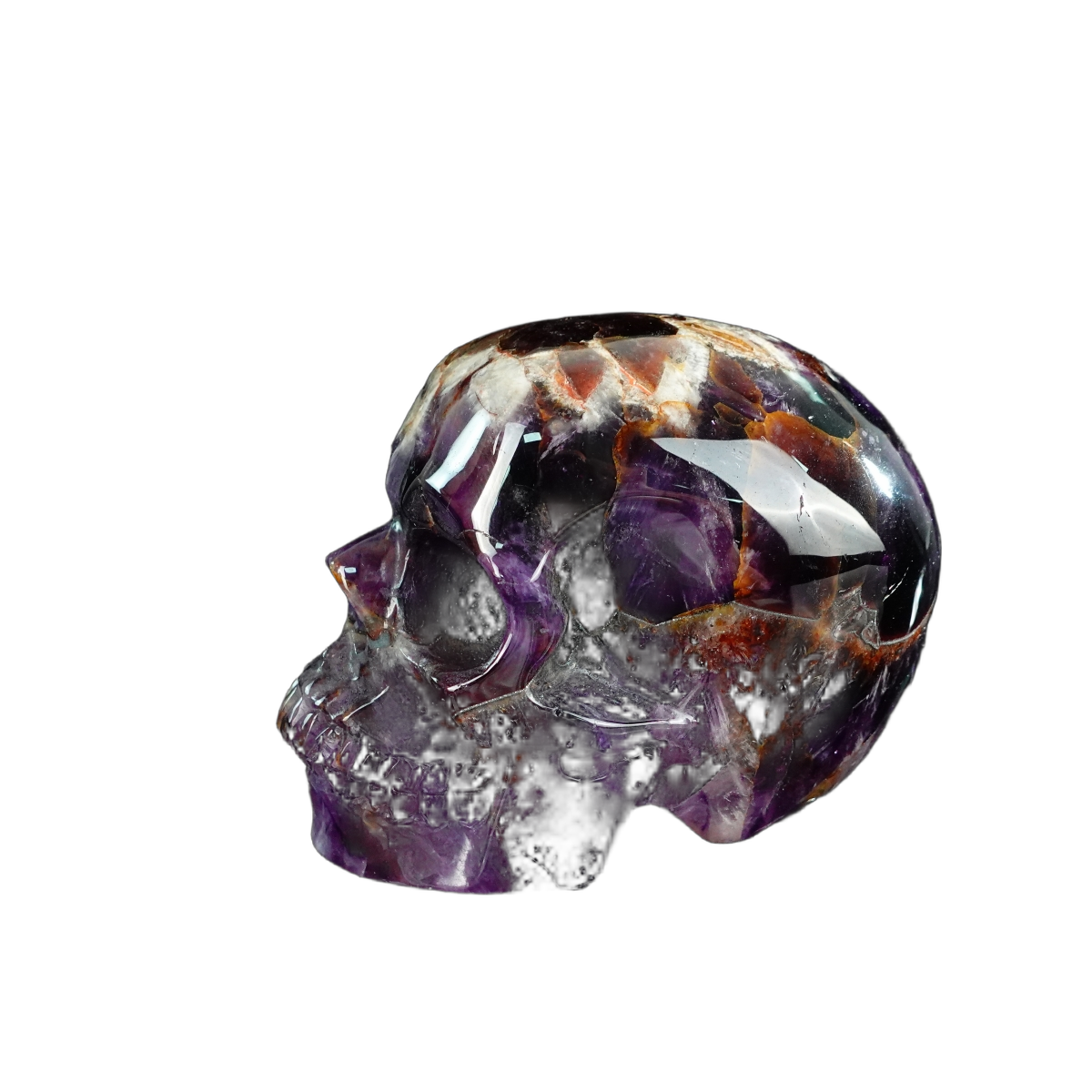 4.5" Amethyst Crystal Skull Carving - Unique Piece #AM03