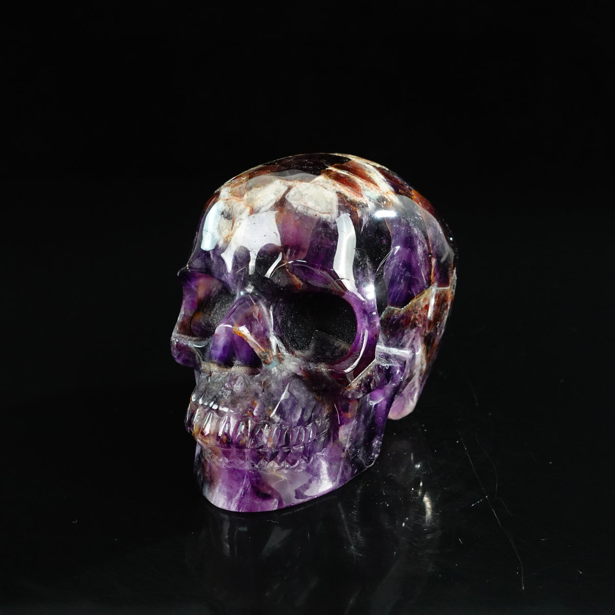 4.5" Amethyst Crystal Skull Carving - Unique Piece #AM03