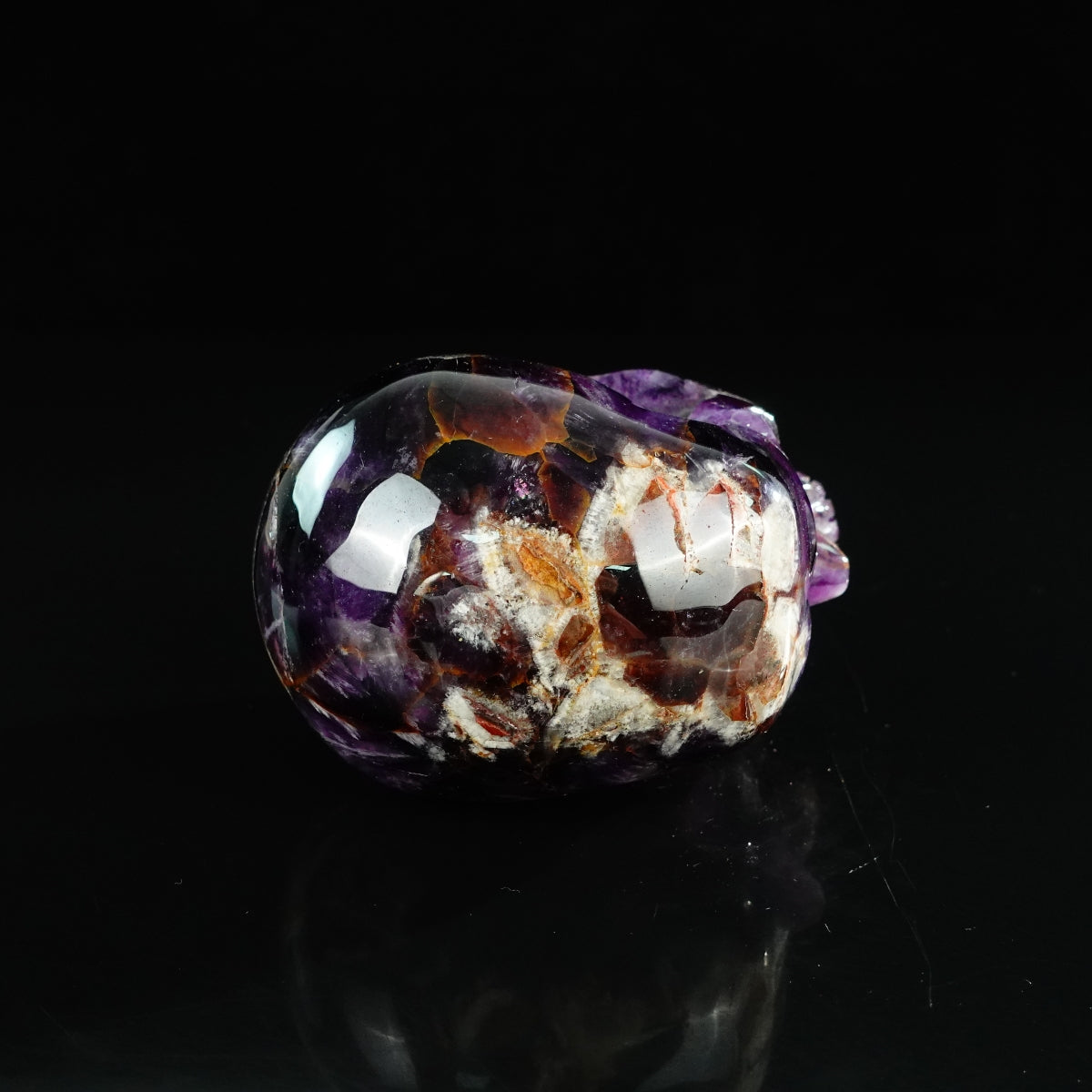 4.5" Amethyst Crystal Skull Carving - Unique Piece #AM03
