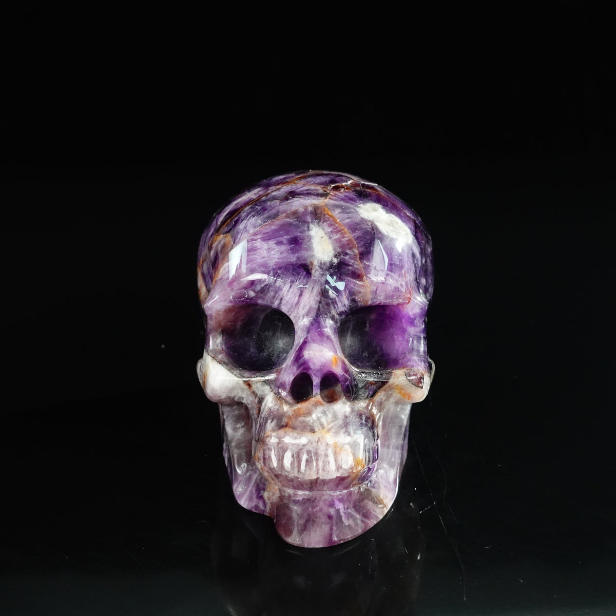 4.5" Amethyst Crystal Skull Carving - Unique Piece #AM04