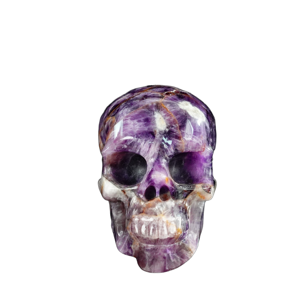 4.5" Amethyst Crystal Skull Carving - Unique Piece #AM04