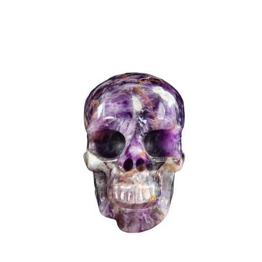 4.5" Amethyst Crystal Skull Carving - Unique Piece #AM04