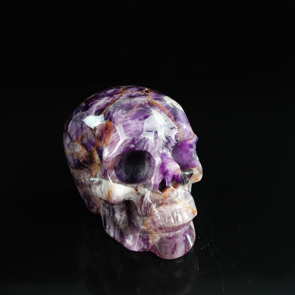 4.5" Amethyst Crystal Skull Carving - Unique Piece #AM04