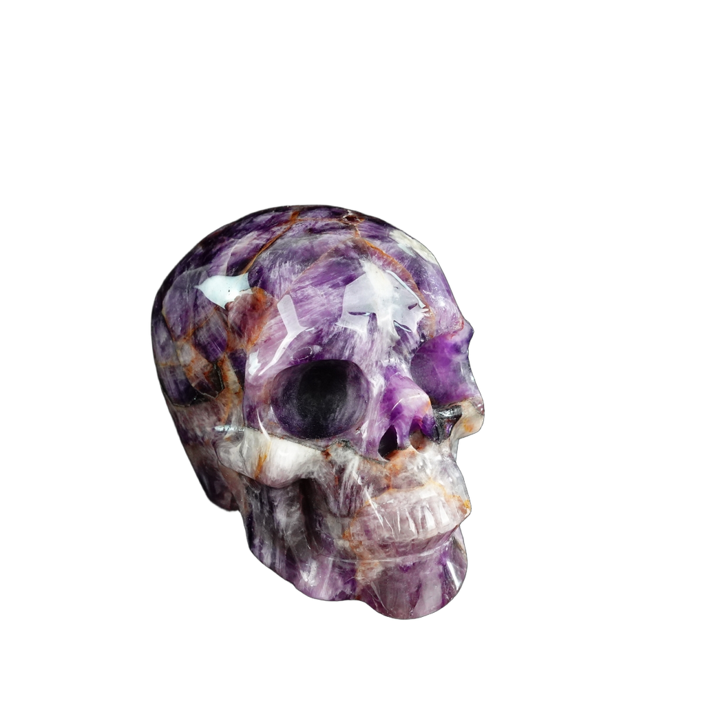 4.5" Amethyst Crystal Skull Carving - Unique Piece #AM04