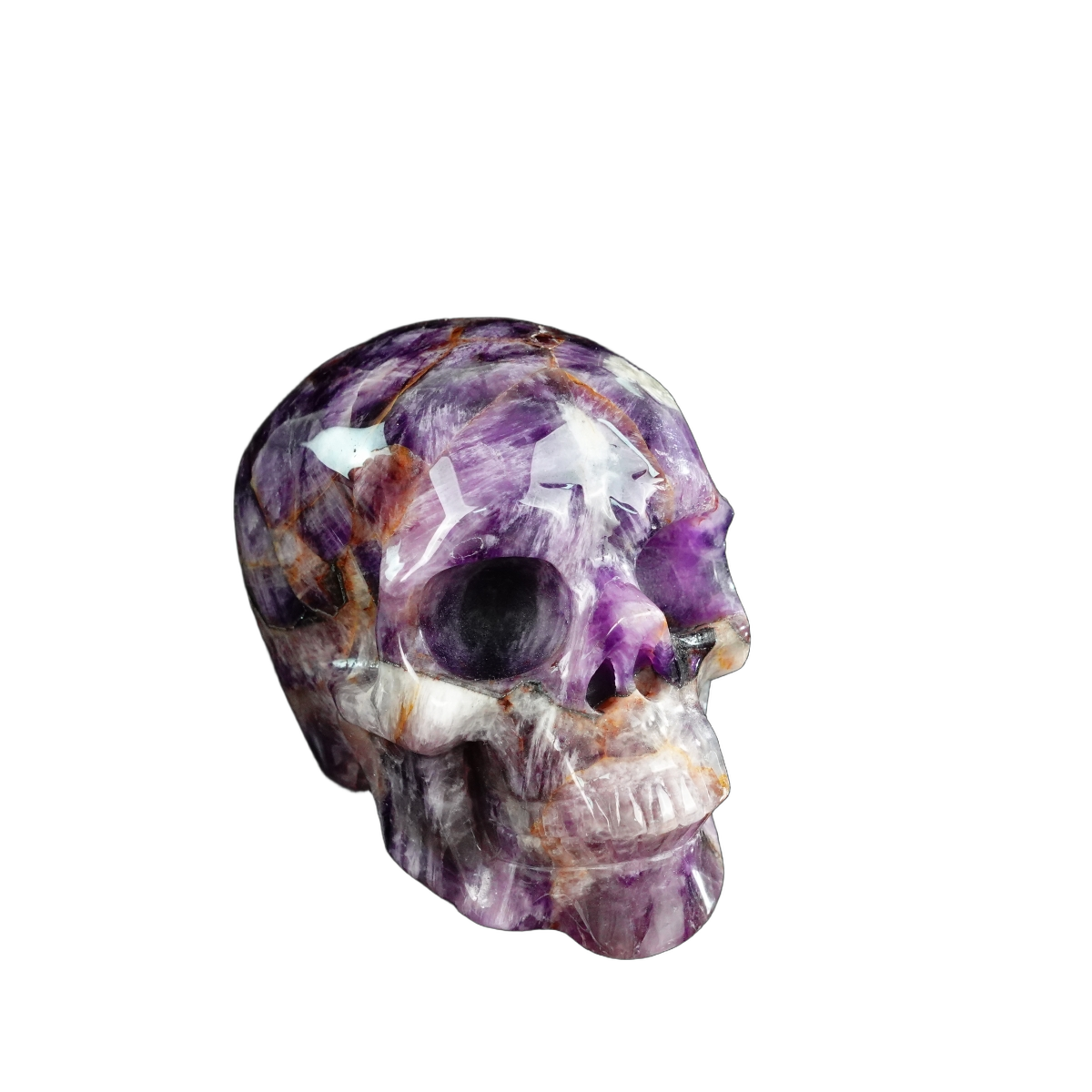 4.5" Amethyst Crystal Skull Carving - Unique Piece #AM04