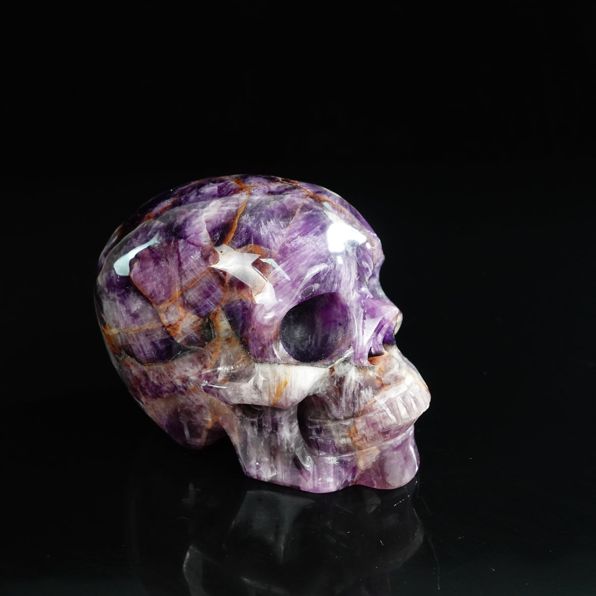 4.5" Amethyst Crystal Skull Carving - Unique Piece #AM04