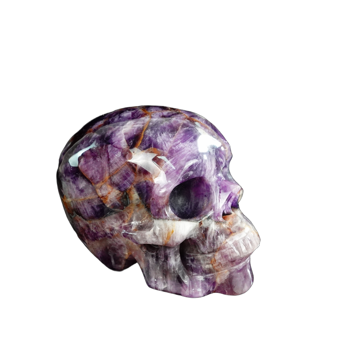 4.5" Amethyst Crystal Skull Carving - Unique Piece #AM04