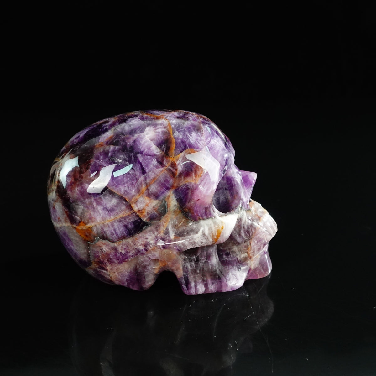 4.5" Amethyst Crystal Skull Carving - Unique Piece #AM04