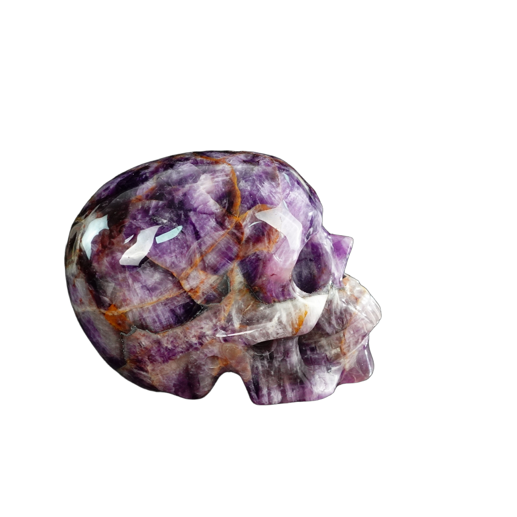 4.5" Amethyst Crystal Skull Carving - Unique Piece #AM04