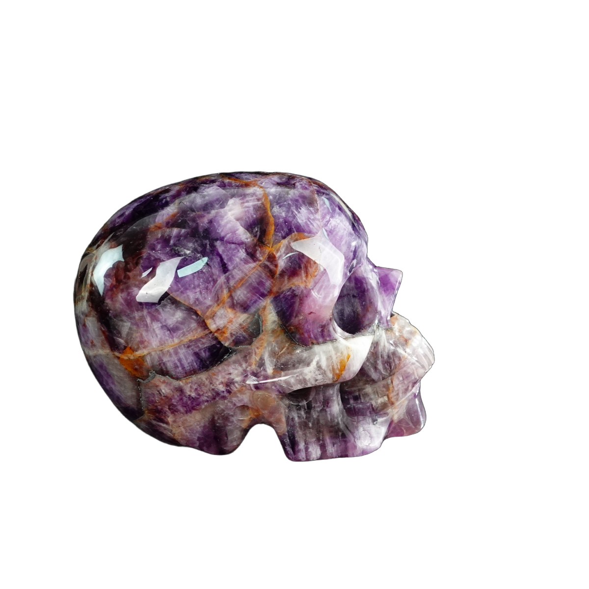 4.5" Amethyst Crystal Skull Carving - Unique Piece #AM04