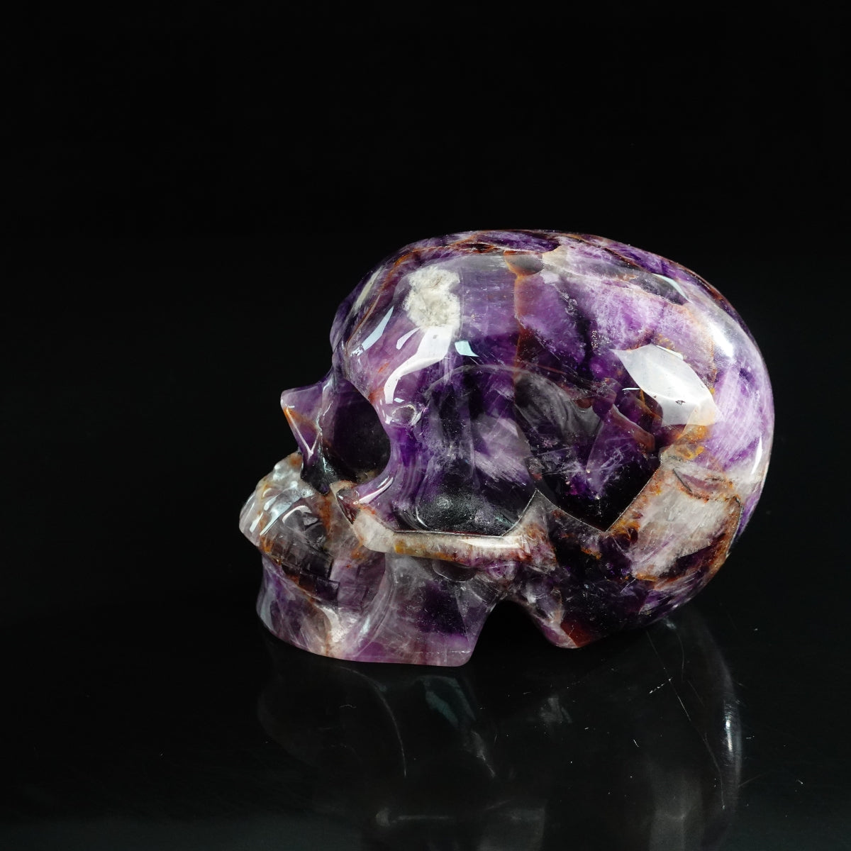4.5" Amethyst Crystal Skull Carving - Unique Piece #AM04