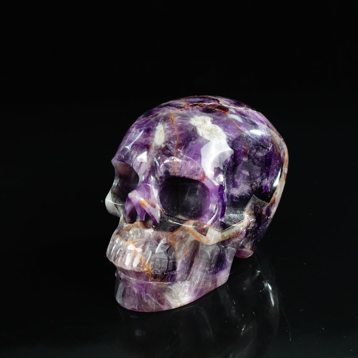 4.5" Amethyst Crystal Skull Carving - Unique Piece #AM04