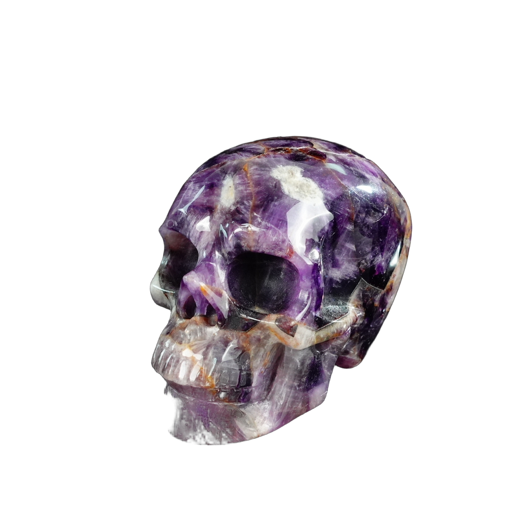 4.5" Amethyst Crystal Skull Carving - Unique Piece #AM04