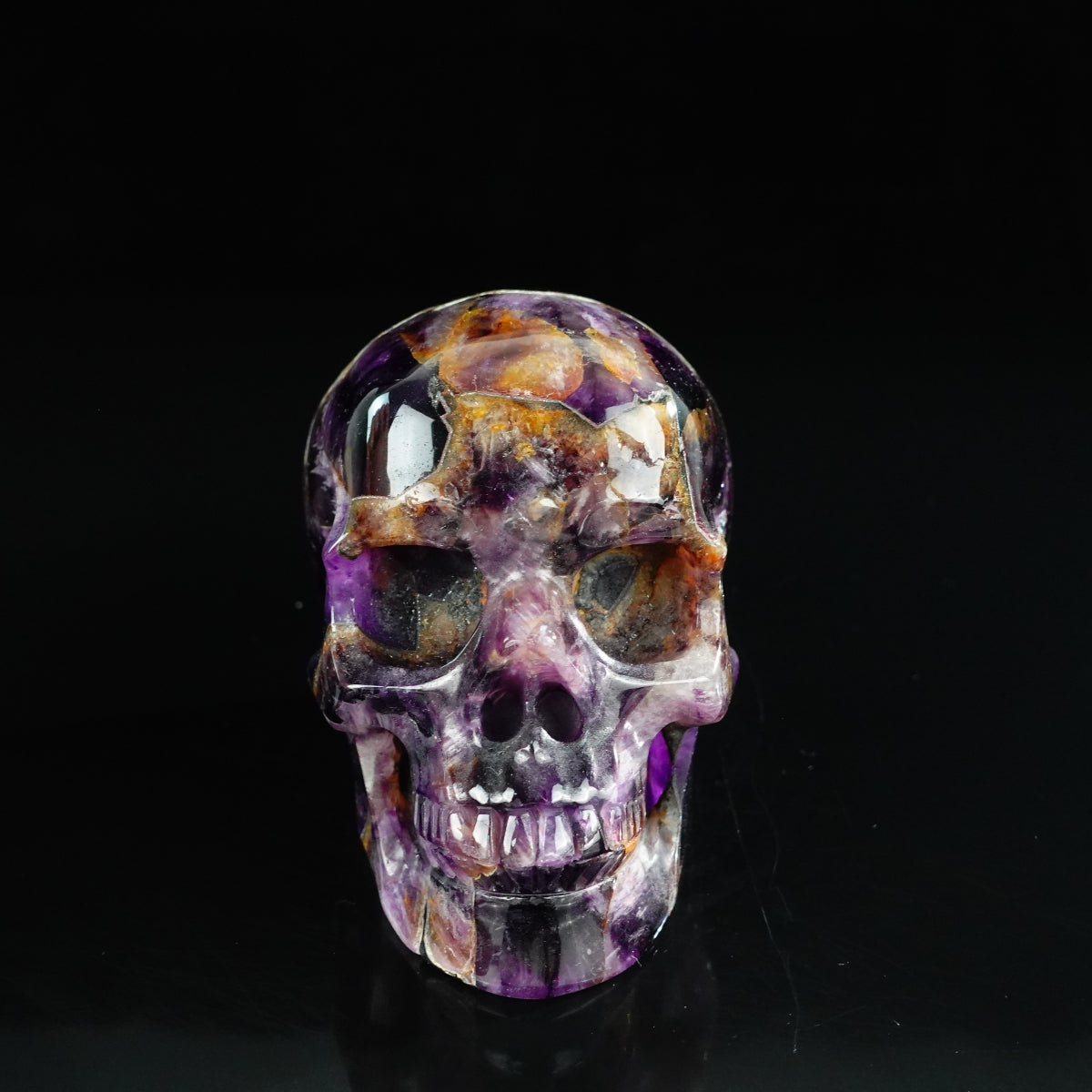 4.5" Amethyst Crystal Skull Carving - Unique Piece #AM05