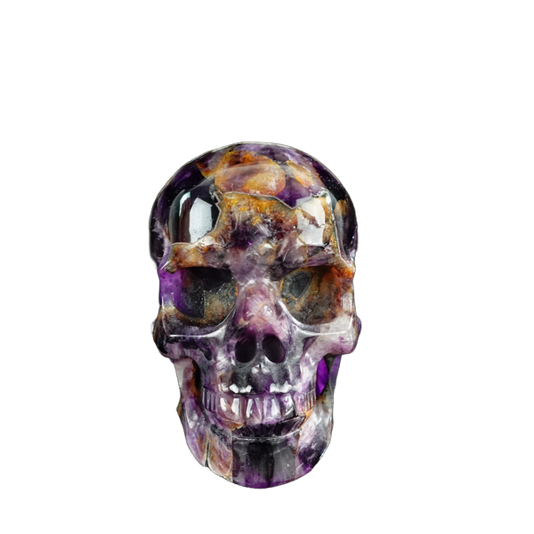 4.5" Amethyst Crystal Skull Carving - Unique Piece #AM05