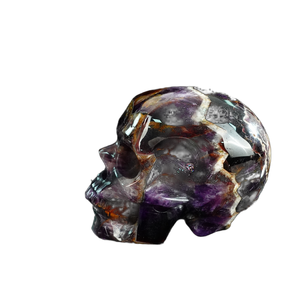 4.5" Amethyst Crystal Skull Carving - Unique Piece #AM05