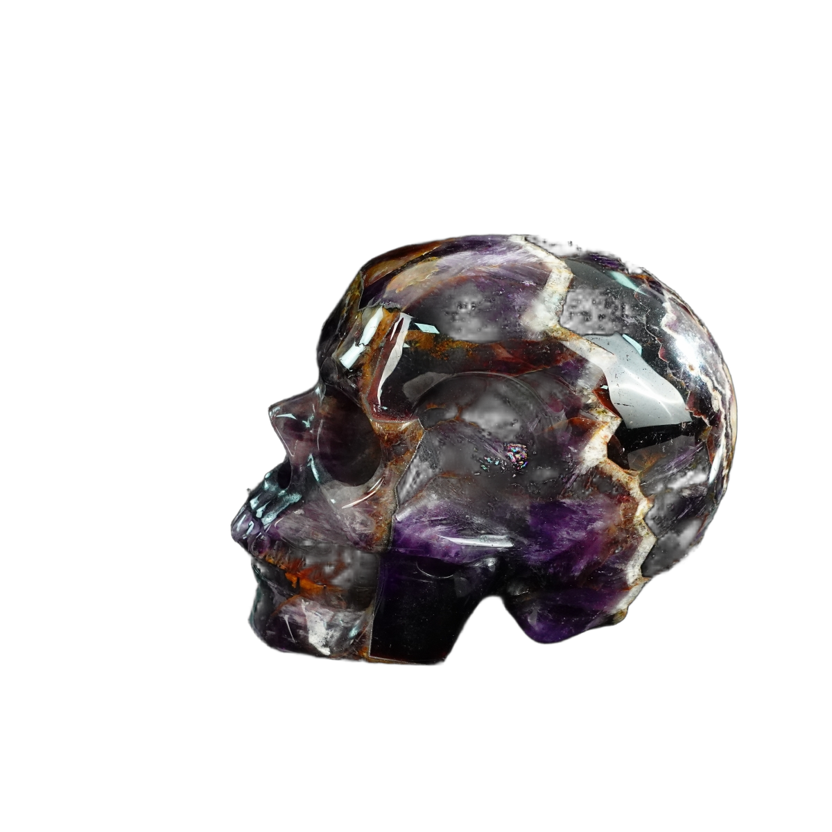 4.5" Amethyst Crystal Skull Carving - Unique Piece #AM05