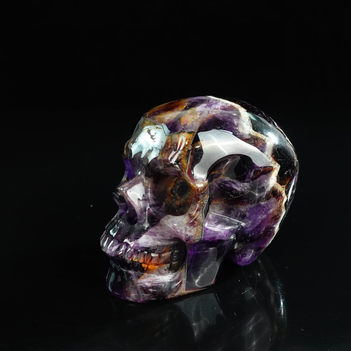 4.5" Amethyst Crystal Skull Carving - Unique Piece #AM05