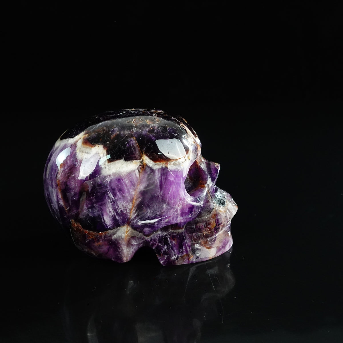 4.5" Amethyst Crystal Skull Carving - Unique Piece #AM06