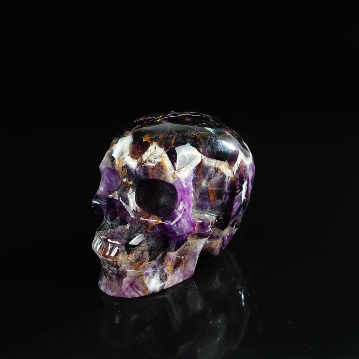 4.5" Amethyst Crystal Skull Carving - Unique Piece #AM06